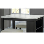 3-Piece Rectangular Dining Set with Storage and 2 Stools