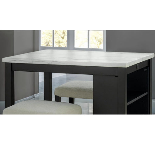 3-Piece Rectangular Dining Set with Storage and 2 Stools