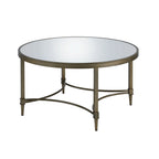 Antique Brass Mirrored Coffee Table - detail view