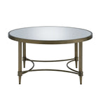 Antique Brass Mirrored Coffee Table - back view