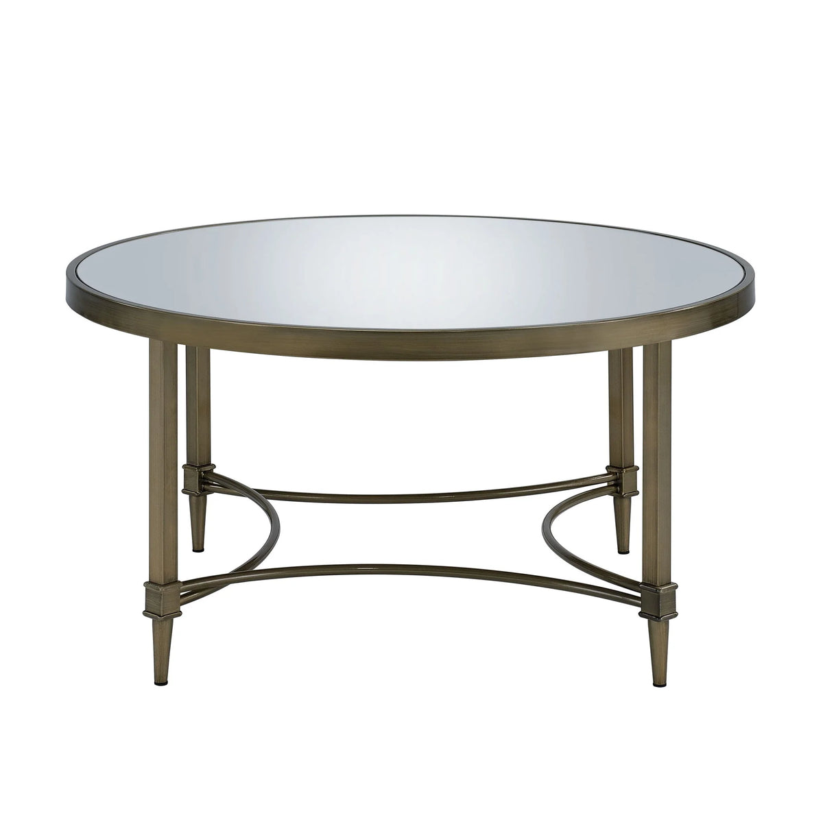 Antique Brass Mirrored Coffee Table - back view