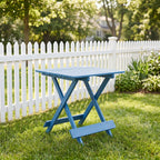 Blue Cypress Folding Square Table - folded view