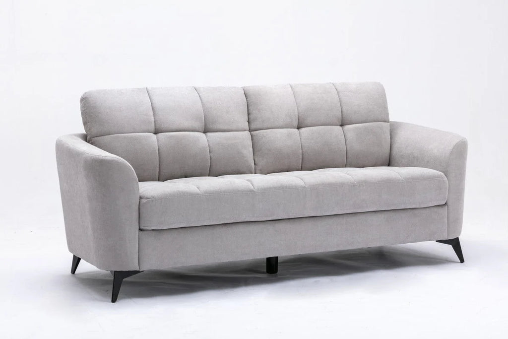 Callie Light Gray Woven Fabric Sofa - side view