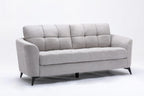 Callie Light Gray Woven Fabric Sofa - side view
