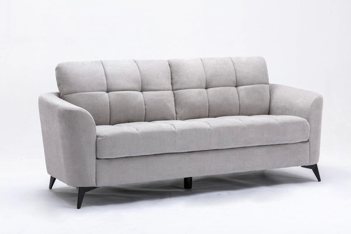 Callie Light Gray Woven Fabric Sofa - side view
