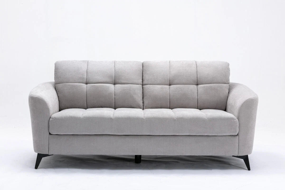 Callie Light Gray Woven Fabric Sofa - detail view