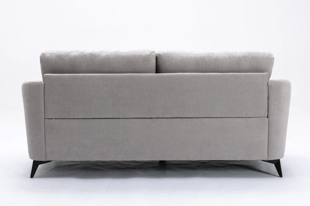 Callie Light Gray Woven Fabric Sofa - back view