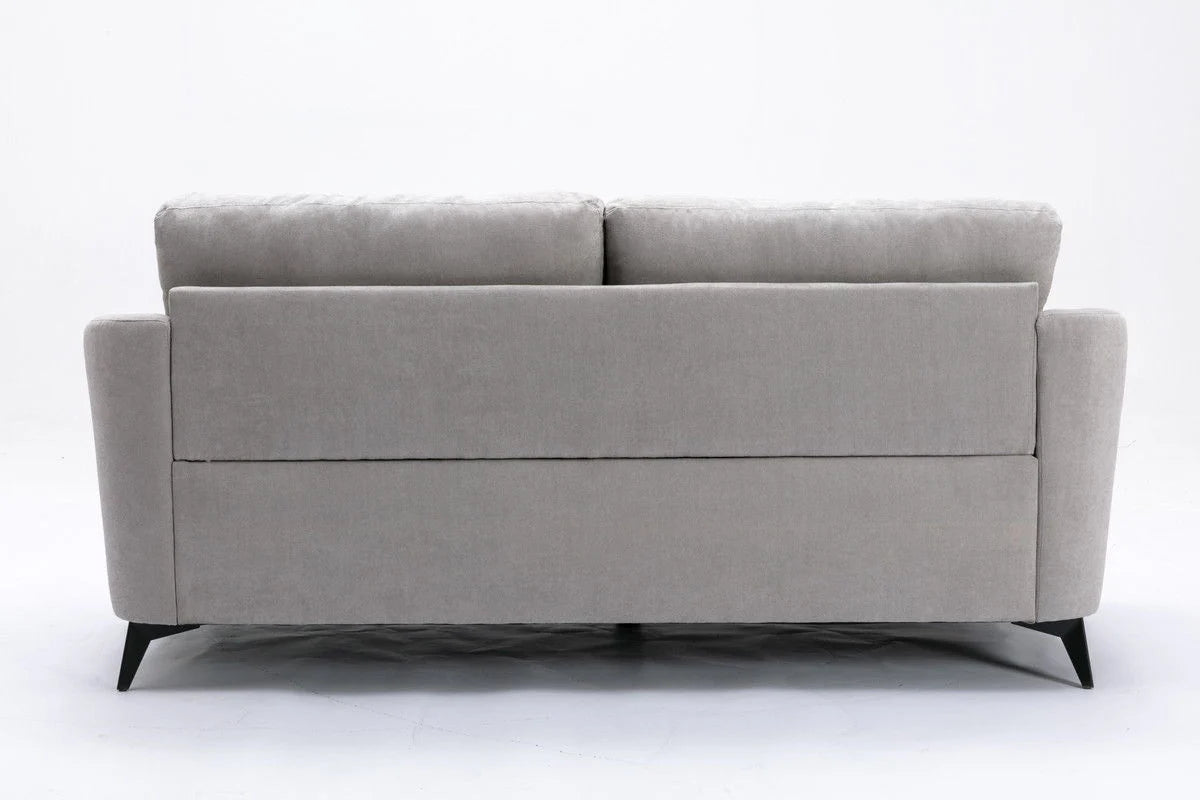 Callie Light Gray Woven Fabric Sofa - back view