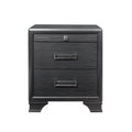 Modern gray solid wood nightstand in bedroom setting