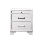Modern Solid Wood Nightstand Gray - drawer open