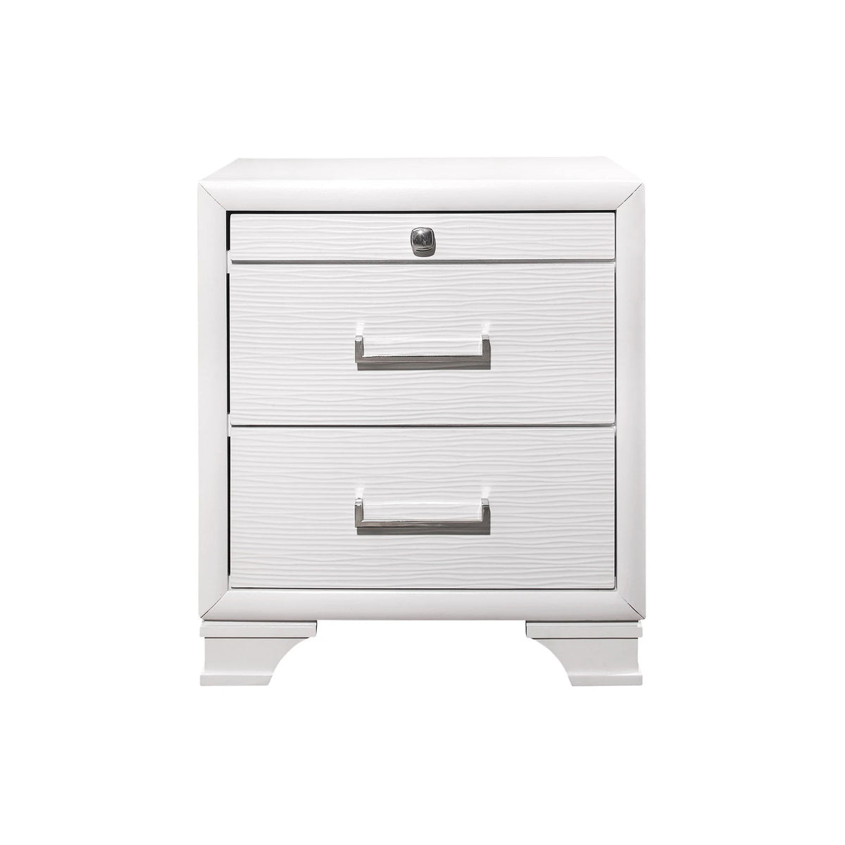 Modern Solid Wood Nightstand Gray - drawer open