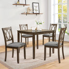 5-Piece Walnut Dining Set - table detail