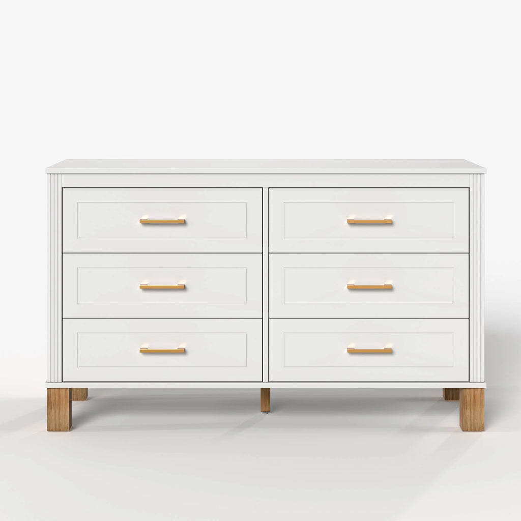 Double 6-Drawer Dresser Black - side view