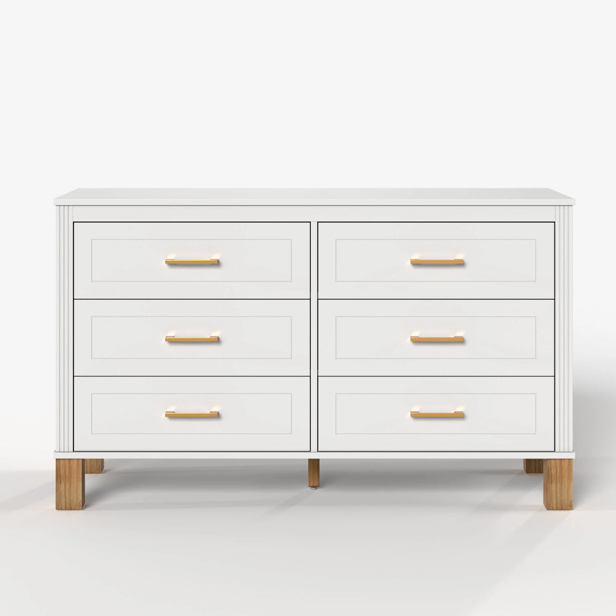 Double 6-Drawer Dresser Black - side view