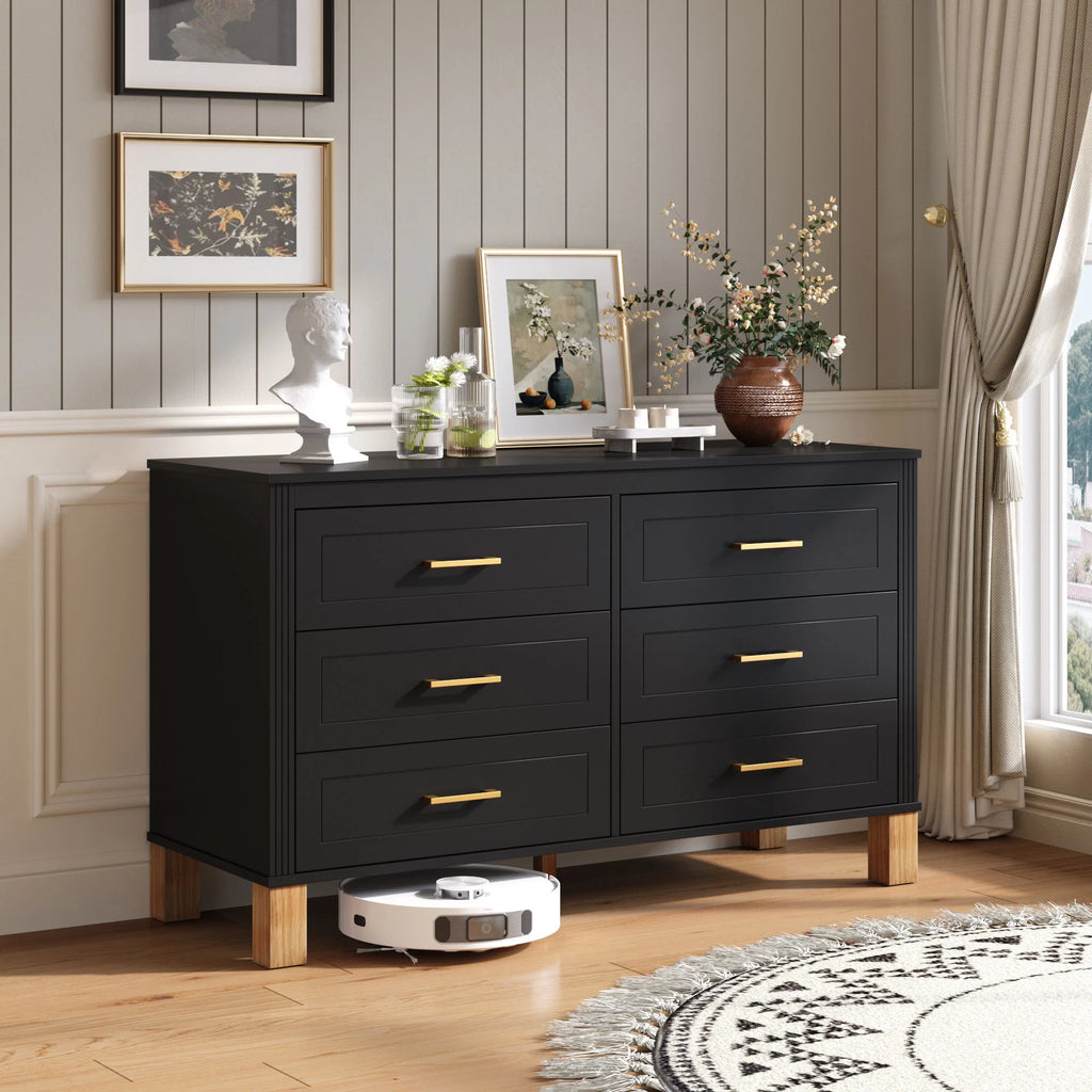 Double 6-Drawer Dresser - drawer detail