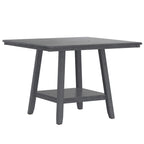 Gray Counter-Height Square Dining Table with Lazy Susan