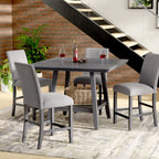 Gray Counter-Height Square Dining Table with Lazy Susan