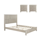 Modern 3-Piece Bedroom Set with King Bed and Nightstands in Rich Brown