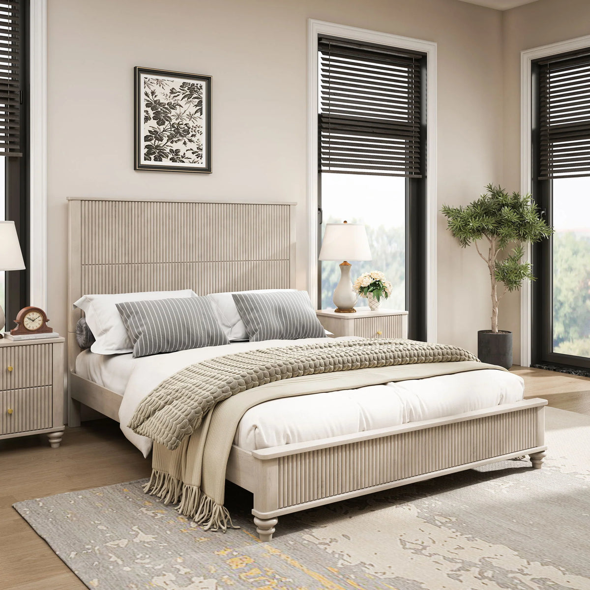 3-Piece Bedroom Set - nightstand drawer open