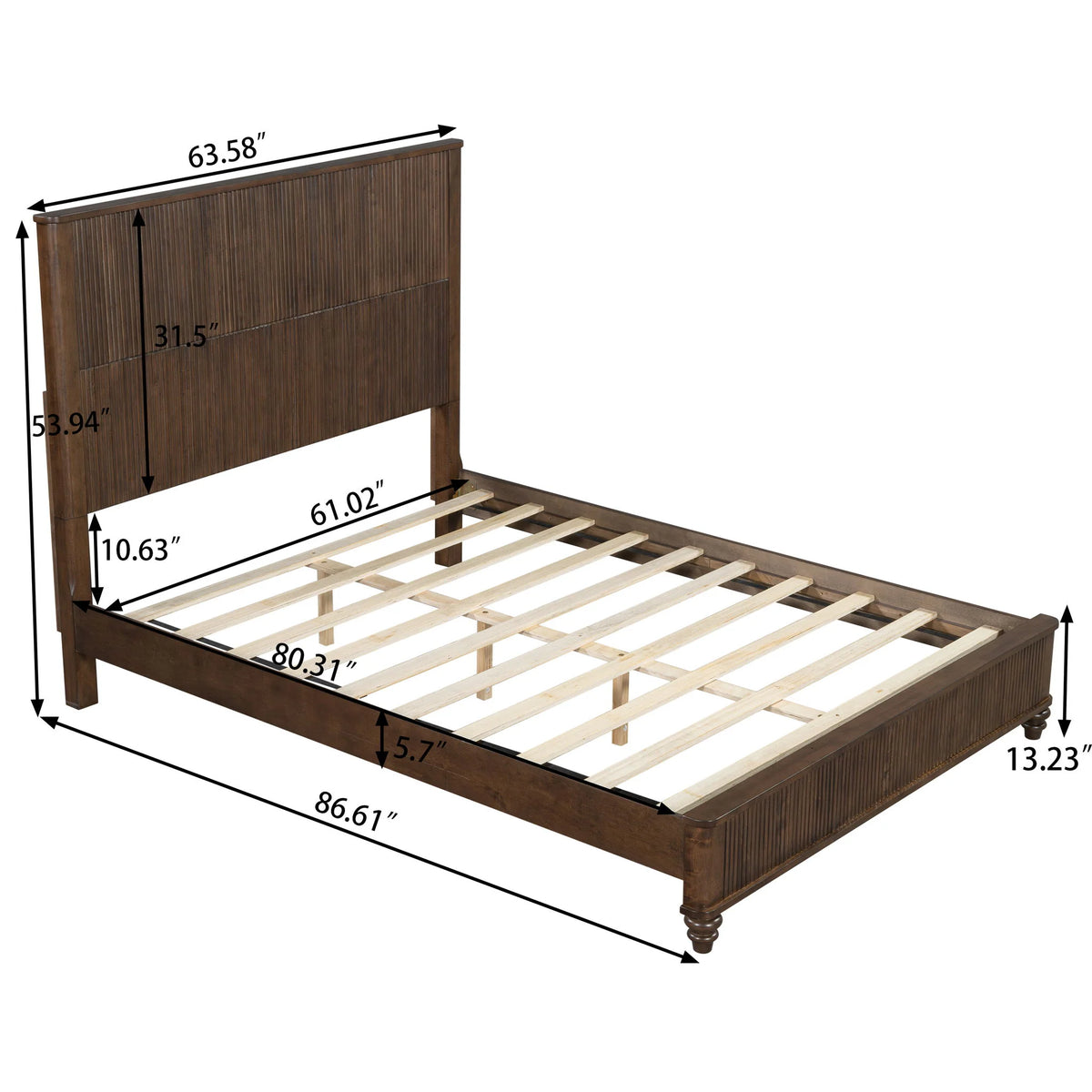 3-Piece Bedroom Set - wood finish detail