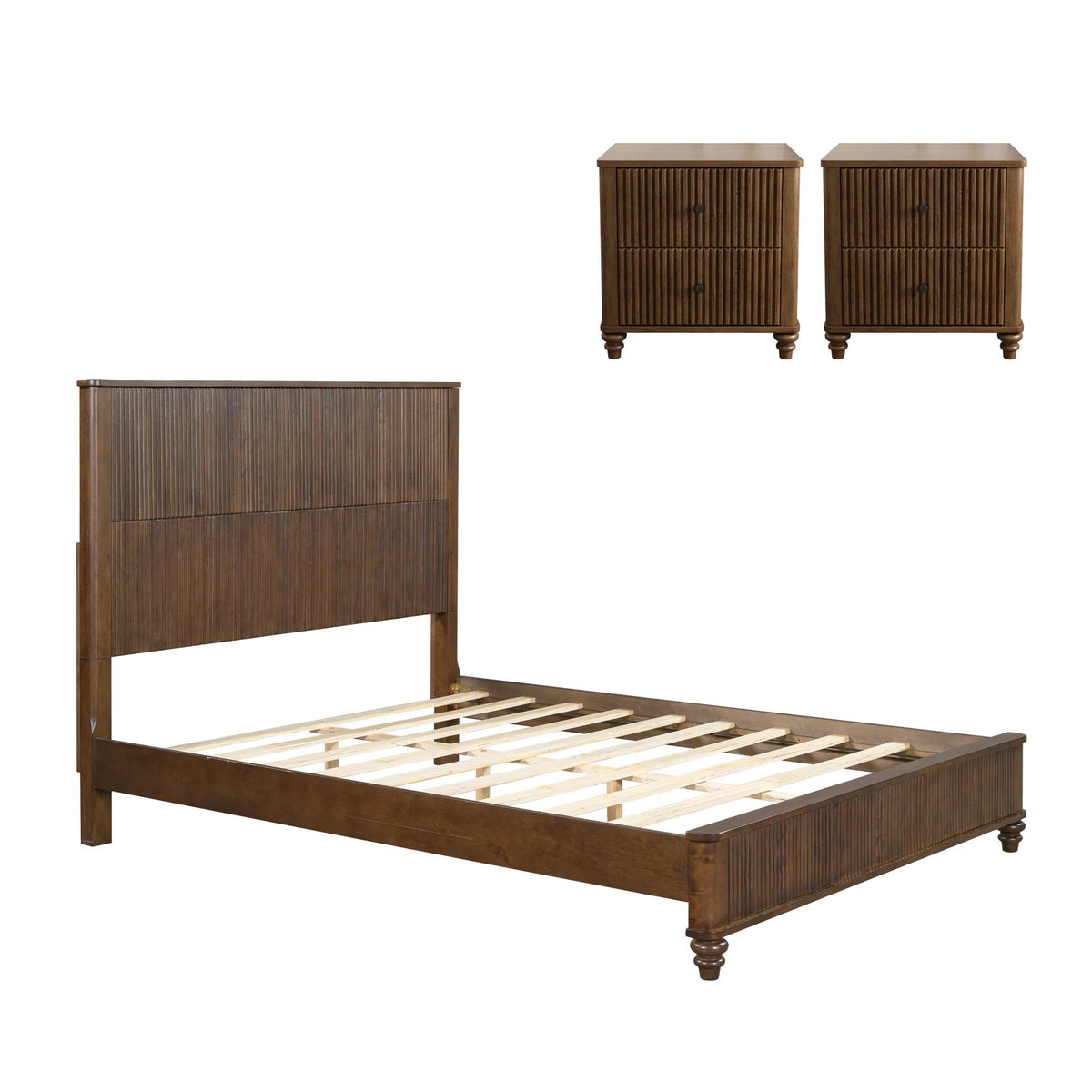 3-Piece Bedroom Set - bed side view