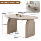 Off White Oval Extendable Dining Table - extended view