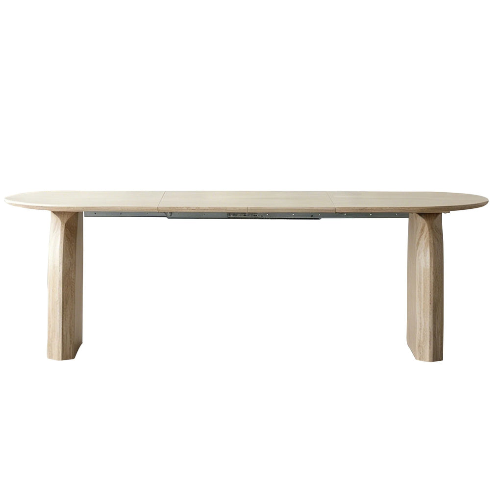 Off White Oval Extendable Dining Table - detail view