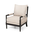 Modern black upholstered accent chair for living room