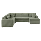 U-Shaped Sectional Sofa with Chaise Lounge and Pillows