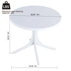 White Round Dining Table - outdoor setting
