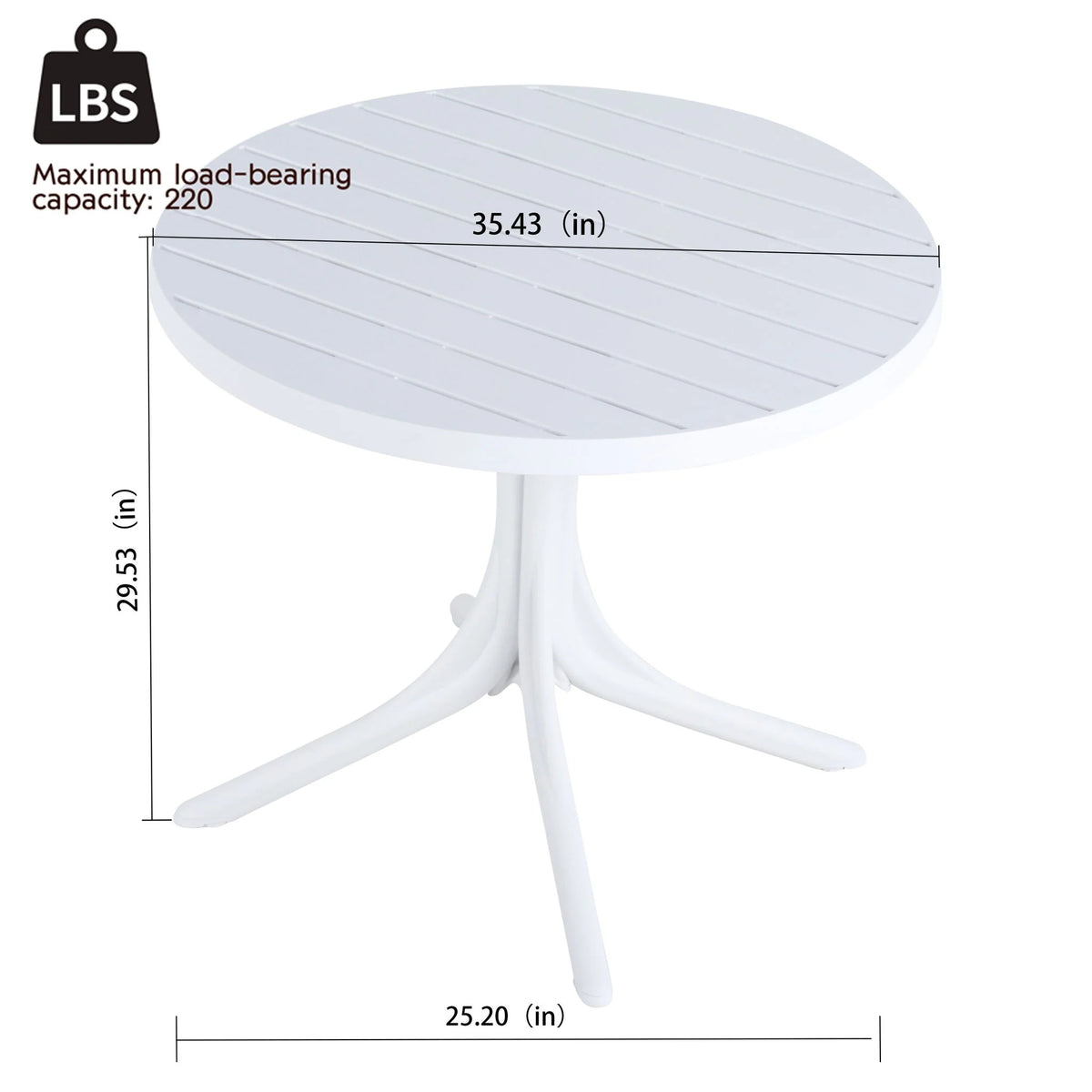White Round Dining Table - outdoor setting