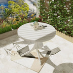 White Round Dining Table - top view